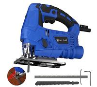 Corded Jig Saw, Electric Jigsaw 700W 2800SPM, 6 Speed Jigsaw Tool, Compact Electric Jig Saw with Laser Guide, LED Light, Saw Blade, Scale Ruler, ±45°Bevel Cutting Angle, Quick Tool Free Blade Change
