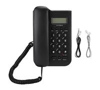Corded Landline Phone, English Home Office Telephone, Supports Call Number Digital/Time Check, Corded Phones (UK Telephone Line with Random Color) (Black)