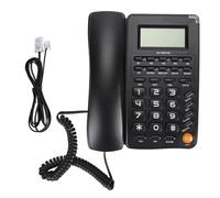 Corded Landline Phone with 16 Digit Display, Non Slip Fixation Holes, for | No batteries required, plug and play, stable non slip base, large oval keypad, clear caller ID screen