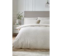 Catherine Lansfield Corded Leaves Double Duvet Cover Set with Pillowcases Champagne Gold