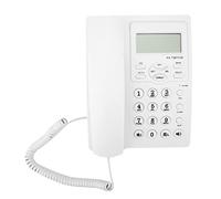 Corded Telephone,DTMF/FSK LCD Display Table Telephone Analogue, Noise Canceling Fixed Telephone Landline Telephone with Wire 3 Group Alerts for Home/Office (White)
