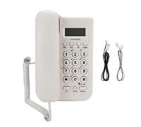 Corded Telephone, Wired Home Office Telephone KX-T076 Base Speakerphones Supporting Call Number Digital/Time Check Good Performance(white)