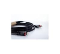 Cordial 14835 RCA Audio Cable Black PVC 1m Twin 2x RCA phono plugs