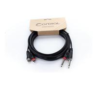 Cordial 14839 Jack / RCA Audio Cable Black PVC 1m Twin Audio & Vid...