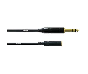 Cordial CFM 0.15 VY Microphone Cable 6.3mm Stereo Jack / 3.5 mm Stereo Jack Female 0.15m with Gold-Plated Contacts