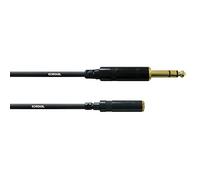 Cordial CFM 3 VY Microphone Cable Jack 6.3 mm Stereo Gold/Female Jack 3.5 mm Stereo Gold/Length 3 m