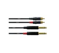 Cordial CFU 0.3 PC 2x RCA to 2x Jack asymm. 6.35 0.30 Meter