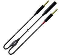 Cordial CFY 0.3 KPP Y Adaptor Cable 6.3 mm Gold Stereo Socket / 2x 6.33 mm Mono Jack Plugs 0.3 m Gold 6.3 mm Stereo Socket / 2x 6.33 mm Gold Mono Jack Plugs Length 0.3 m