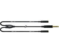Cordial CFY 0.3 VYY Y-Adaptor Cable 6.3 mm Stereo Jack Gold to 2 x Jack Sockets Gold 0.3 m