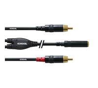 Cordial CFY 0.3 YCC Y Adaptor Cable 3.5 mm Gold Stereo Jack Socket / 2 x Cinch Gold 0.3 m