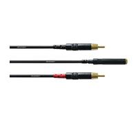 Cordial CFY 0.3 YCC Y Adaptor Cable 3.5 mm Gold Stereo Jack Socket / 2 x Cinch Gold 0.3 m