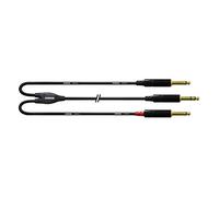 Cordial CFY 1,5 VPP Y-adapter cable (6.3 mm stereo jack gold/2x 6.3 mm mono jack gold) 1.5 black