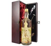 Cordial Gamondi Tonico Digestivo 1950's in a silk lined wooden box with four wine accessories, 1 x 700ml