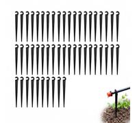 Cordial Mart 50 Pcs Garden C-Shape Drip Irrigation Hose Securing Pegs 4/7mm | Weatherproof Black Plastic Hose Pegs, 110mm, Secure 4/7mm Drip Tubing, Easy Install & Adjust, Ideal for Lawns & Flower Beds