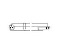 Cordial MV Symmetrical Audio Jack Connection Cable (XLR Male to 6.3mm Stereo Jack) CIM 1,5 MV