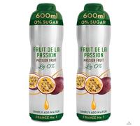 Cordial Syrup Bundle with Teisseire Passion Fruit 0% Sugar 600ml (2 Pack)