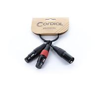 Cordial Y Cable with Strap XLR Male / 2 XLR Female 30 cm