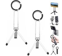 Cordialk MA38 Magnetic Phone Tripod for Iphone,MA38 Portable Phone Holder Mini Tripod for Magsafe with Double-Sided Strong Magnetic 1/4'' Locating Hole Foldable Hook,5 Usage Modes + 180° Rotation (D)