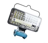 Cordless 14.4V Work Light with 18W PD Fast Charge, Portable LED Flood Lamp for Job Sites, Compatible with Power Tool Batteries, Shockproof Base for Scaffolding and Garage Tasks, Blue(7-inch)