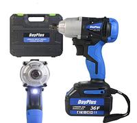 Cordless 18V Impact Wrench Brushless with Case, 1/2inch Square Driver, Rechargeable Batteries 6000mAh, Forward Reverse Setting, 420Nm Max Torque with LED Light & Sockets 14mm/17mm/ 19mm/22mm