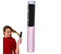 Cordless 2 in 1 Wireless Hair Straightening Brush - Ceramic Mini Portable USB Rechargeable Travel Straightener