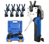 Cordless 45° Eccentric Tube Flare Tool Kit, Rechargeable HVAC Eccentric Pipe Tube Expander with 8 Dies, Metric & Im-perial Clamps, Electric Single Flare Tool for Copper Aluminum Pipes