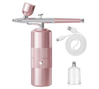 Cordless Airbrush Kit 0.3mm Tip 3-Gear Pressure(Pink)