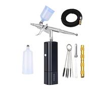 Cordless Airbrush with Compressor Kit Easy Use Power Display Type C Hose Pneumatic Tool Effortless Precision Consistent Spray(F)