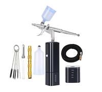 Cordless Airbrush with Compressor Kit Easy Use Power Display Type C Hose Pneumatic Tool Effortless Precision Consistent Spray(Yellow)