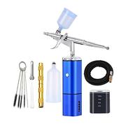 Cordless Airbrush with Compressor Kit Easy Use Power Display Type C Hose Pneumatic Tool Effortless Precision Consistent Spray(Black)