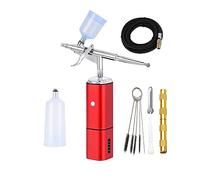 Cordless Airbrush with Compressor Kit Easy Use Power Display Type C Hose Pneumatic Tool Precise Control(2B+30A Controller)