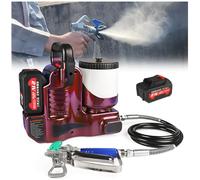 Cordless Airless Paint Sprayer, 500W High Pressure 15MPa, 1.1L/Min Flow Rate, 6-Speed Adjustable, 21V Lithium Battery, 1.2L Hopper