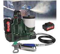 Cordless Airless Paint Sprayer, 500W High Pressure 15MPa, 1.1L/Min Flow Rate, 6-Speed Adjustable, 21V Lithium Battery, 1.2L Hopper