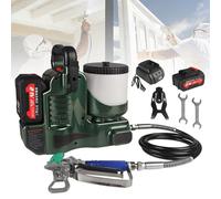 Cordless Airless Paint Sprayer, Lithium Battery Powered Spray Gun with 1.2L Hopper, 15MPa Max Pressure & 6-Speed Adjustment for DIY Painting