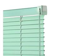 Cordless Aluminum Venetian Blinds 25mm Slats - Blackout Mini Blinds for Home, Office, Bathroom - Horizontal Shutters - Green 90cm x 240cm