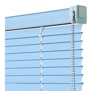 Cordless Aluminum Venetian Blinds 25mm Slats - Blackout Mini Blinds for Home, Office & Bathroom - Horizontal Shutters in Blue 90cm x 240cm