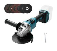 Cordless Angle Grinder 125 mm Compatible with Makita 18V, 9000RPM Brushless | Flex Cutting Grinder, 6 Variable Speeds Grinders for Grinding Cutting Polishing