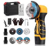 Cordless Angle Grinder, 16.8V Brushless Mini Grinder, Electric Grinding Tool with 2X 6.0Ah Batteries, 19500 RPM, 6 x Discs 3 in/76mm, Grinding Machine for Cutting Polishing and Grinding