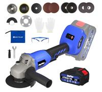 Cordless Angle Grinder, Brushless Cordless Angle Grinder with 6000mAh Battery and Cutting Wheel Saw Blade Polishing Sheet, 21V Brush-Less Polishing Machine, for Grinding, Cutting and Polishing