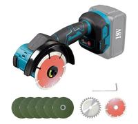 Cordless Angle Grinder, Brushless Tile Cutter Grinding Machine with 3-Speed Settings, Includes 8pcs 4-Inch Blades for Metal, Wood, Tile, and Plastic