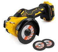 Cordless Angle Grinder Compatible with Dewalt 18V 20V -20000RPM Brushless Cut Off Tool with LED Light & 2 Cutting Discs, 7.5 cm Mini Angle Grinder for Metal Wood Tile (NO Battery)