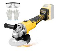 Cordless Angle Grinder, Compatible with Dewalt 20V Battery, 125MM 9000RPM Professional Electric Angles Grinders with Auxiliary Handle, for Cutting, Polishing (No Battery)