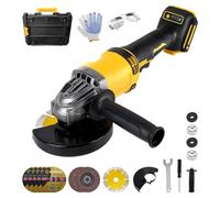 Cordless Angle Grinder for Dewalt 18V 20V, 125mm 10000RPM Electric Grinder Cut Off Tool with Brushless Motor, 6PCS Discs for Wood Plastic Metal Cutting Grinding Polishing (NO Battery)