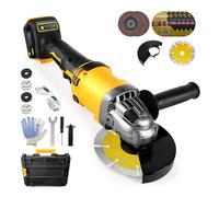 Cordless Angle Grinder for Dewalt 20V Battery(NO Battery), 10000RPM Brushless Grinder Tool with 125mm Grinding Blades for Cutting, Grinding, Polishing (8grinding Blades+ 7accessories+Box)