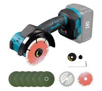 Cordless Angle Grinder for Makita 20V Battery(Not Included), 12000RPM Cordless Cut Off Tool Electric Grinder Brushless Motor with 6PCS 100mm Blades for Wood Plastic Metal Cutting