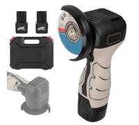 Cordless Angle Grinder Kit, 13000RPM Mini Electric Grinding Tool with 2 Batteries & 15 Cutting Discs, for Wood Metal Stone