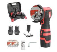Cordless Angle Grinder, Mini Angle Grinder,18V 500W Angle Grinder, Handle Electric Polishing Machine, for Cutting, Grinding and Polishing (Red)