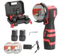 Cordless Angle Grinder Power Tool with Battery and Charger, 550W Electric Mini Angle Grinder with 2x1500mAh Battery, 76mm Circular Disc for Cutting, Polishing and Grinding