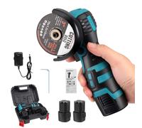 Cordless Angle Grinder with 2Pcs Batteries and Cutting Discs, Battery Powered 16.8V 550W