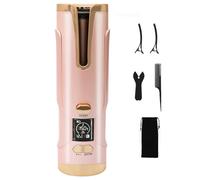 Cordless Auto Rotating Hair Curler Wand Curling Iron Long Lasting Small 20 mm for Short/Long Hair with 5200 mAh Large Battery, Type-C Charging, 6 temperatures Large LCD Screen(150-200°C) (Pink)